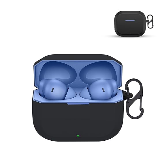 Prolet Silicone Case Compatible with OnePlus Nord Buds 3R – Soft Shockproof Earbuds Cover with Carabiner Hook | 360° Protection, Anti-Scratch, Durable & Lightweight Charging Case (Black)