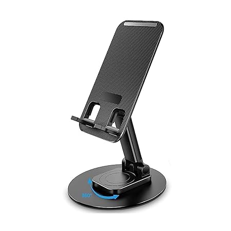 Prolet Mobile Stand Holder for Desk Sturdy,Anti-Slip,Height Angle Adjustable Mobile Holder Cellphone Holder Compatible with iPhone,Samsung Galaxy,Vivo, Oppo All Mobile Phones (Black)